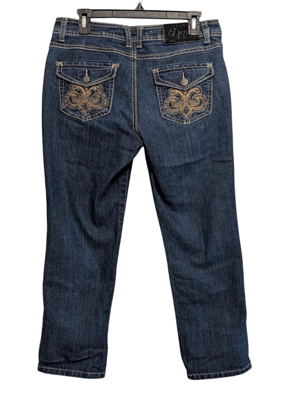 Dereon Jeans Juniors Size 9 10 Cropped Dark Wash Denim Mcbling Y2K Beyonce